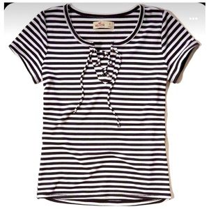 Hollister Lace-Up Ribbed Tee